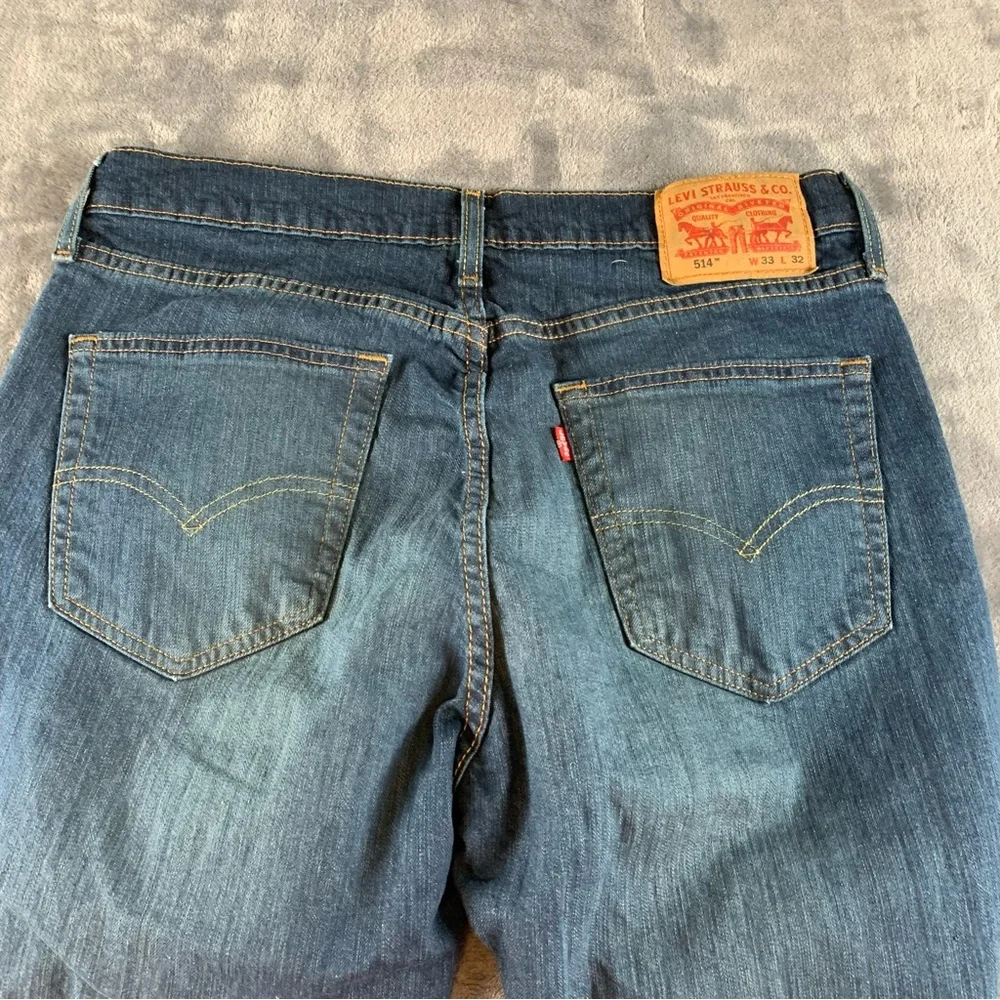 Levi's 514 Straight Fit Jeans Dark Wash Denim‎ Pants W33 L32 Classic 5 pockets